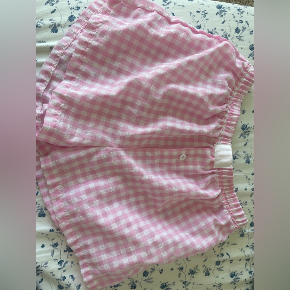 Pink gingham shorts